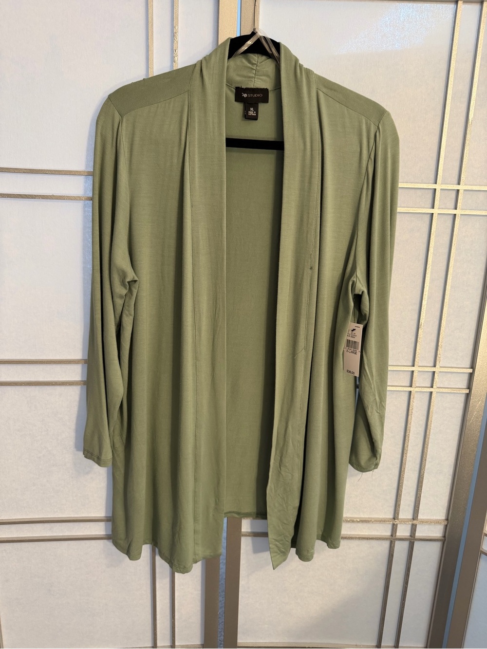 Dana Buchman Sage Open-Front Draped Cardigan